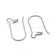316 Surgical Stainless Steel Hoop Earrings Findings Kidney Ear Wires, Stainless Steel Color, 21 Gauge, 20x11mm, Pin: 0.7mm(X-STAS-E009-6)