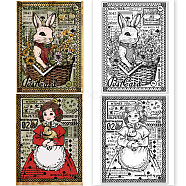 Custom PVC Plastic Clear Stamps, for DIY Scrapbooking, Photo Album Decorative, Cards Making, Rabbit, 160x110mm(DIY-WH0618-0041)