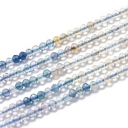 Natural Fluorite Beads Strands, Gradient color, Faceted, Round, 2mm, Hole: 0.5mm, about 170pcs/strand, 15.35 inch(39cm)(G-H266-31A)