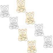 Unicraftale 201 Stainless Steel Pendants, Panda, Golden & Stainless Steel Color, 16x12x1mm, Hole: 1.5mm, 2 colors, 8pcs/color, 16pcs/box(STAS-UN0014-34)