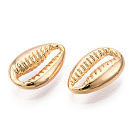 Brass Linking Rings, Cowrie Shell Shape, Long-Lasting Plated, Nickel Free, Real 18K Gold Plated, 13.2x9x3.5mm(KK-L180-003G-NF)