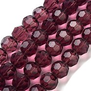 K9 Glass, Imitation Austrian Crystal Bead Strands, Grade AAA, Faceted Round, Purple, 12mm, Hole: 0.9~1mm, about 33pcs/strand, 15.7 inch(G-M181-12mm-11A)