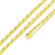 Polycotton Filigree Cord, Braided Rope, with Plastic Reel, for Wall Hanging, Crafts, Gift Wrapping, Yellow, 1.2mm, about 27.34 Yards(25m)/Roll(OCOR-E027-02B-15)