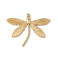 Ion Plating(IP) 304 Stainless Steel Pendants, Dragonfly Charms, Real 18K Gold Plated, 28x35x1.5mm, Hole: 1.5mm(STAS-K242-16G)