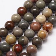 Natural New Ocean Jasper Bead Strands, Round, 8mm, Hole: 1mm, about 48pcs/strand, 15.5 inch(395mm)(G-G954-01-8mm)
