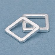 Brass Linking Rings, Long-Lasting Plated, Square, 925 Sterling Silver Plated, 8x8x1mm, Inner Diameter: 6x6mm(KK-Y003-01B-S)