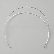 Iron Double Layer Hair Bands for Women, Silver, 135x147x57mm(OHAR-WH20001-01S)