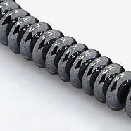 Non-magnetic Synthetic Hematite Beads Strands, Heishi Beads, Disc/Flat Round, Black, 6x2mm, Hole: 0.8mm, about 175pcs/strand, 16 inch(G-M079-08)