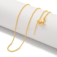 Brass Ball Chain Necklaces for Women, Real 24K Gold Plated, 17.72 inch(450mm)(NJEW-G084-14G)