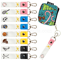 PU Leather & Cotton Name Marker Keychain, with Zinc Alloy Keychain, Sports, 13x2cm(AJEW-WH0514-003)