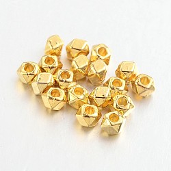 Polyhedron Alloy Finding Beads, Lead Free & Cadmium Free, Golden, 3x3x3mm, Hole: 1mm(X-PALLOY-M150-05G-RS)