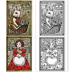 Custom PVC Plastic Clear Stamps, for DIY Scrapbooking, Photo Album Decorative, Cards Making, Rabbit, 160x110mm(DIY-WH0618-0041)