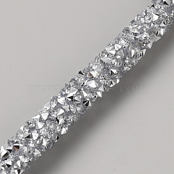 Glass Rhinestone Rubber Cord, for DIY Craft, Gainsboro, 1/4 inch(7mm)(DIY-TAC0026-07B)