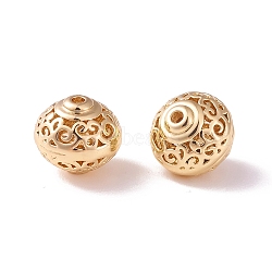Brass Hollow Beads, Lantern, Champagne Gold, 8x7.5mm, Hole: 1mm(KK-P226-39CG-01)
