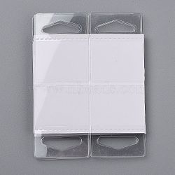 Transparent PVC Self Adhesive Hang Tabs, with Euro Slot Hole Foldable, for Store Retail Display Tabs, Clear, 5x3.8x0.05cm(X-CDIS-Z001-01A)
