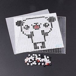 DIY Melty Beads Fuse Beads Sets: Fuse Beads, ABC Plastic Pegboards, Pattern Paper and Ironing Paper, Panda Pattern, Square, Colorful, 14.7x14.7cm(DIY-S033-099)