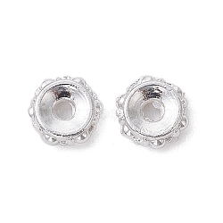 Alloy Spacer Beads, Long-Lasting Plated, Flower Shape, Silver, 5x1.5mm, Hole: 1.2mm(FIND-B029-17S)