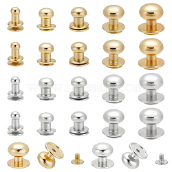 WADORN 80 Sets 10 Style Zinc Alloy Jewelry Box Drawer Handles, Cabinet Knobs, Nipple Stud Rivets for Phone Case DIY, Platinum & Light Gold, 8~12.5x7~12.5mm, 8 sets/style(FIND-WR0006-65)