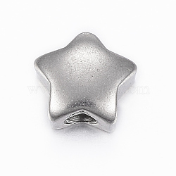 304 Stainless Steel Beads, Star, Stainless Steel Color, 11x11x6mm, Hole: 3.5mm(STAS-H398-31P)