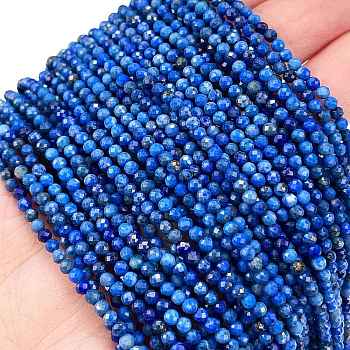Natural Lapis Lazuli Beads Strands, Faceted, Round, 2~2.5mm, Hole: 0.5mm, about 168pcs/strand, 15.35 inch(39cm)