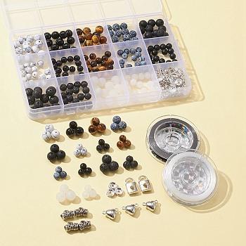 DIY Gemstone Bracelet Making Kit, Including Natural & Synthetic Mixed Stone Beads, Alloy Magnetic Clasps, Plastic Tube Bail & Pendants