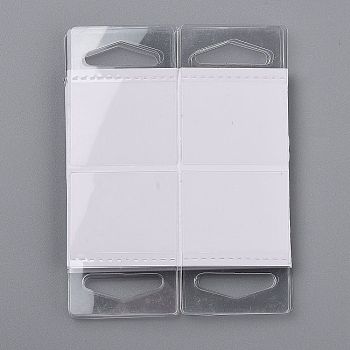 Transparent PVC Self Adhesive Hang Tabs, with Euro Slot Hole Foldable, for Store Retail Display Tabs, Clear, 5x3.8x0.05cm
