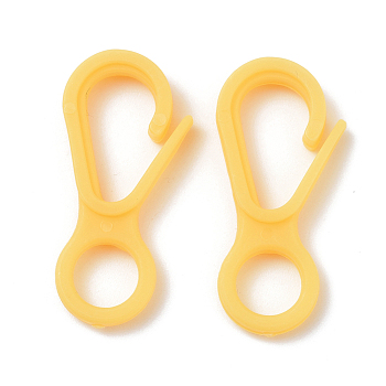 Plastic Lobster CLaw Clasps, Yellow, 33x15.5x4.5mm, Hole: 7.5mm