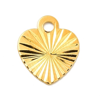 Rack Plating Brass Pendants, Long-Lasting Plated, Heart Charm, Golden, 12x10x0.3mm, Hole: 1.6mm