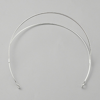 Iron Double Layer Hair Bands for Women, Silver, 135x147x57mm