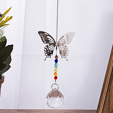 Crystals Chandelier Suncatchers Prisms Chakra Hanging Pendant(AJEW-I040-18P)-3