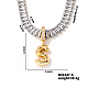 Golden Tone Brass Pave Clear Cubic Zirconia Letter Pendant Necklaces for Women(YX4437-19)-1