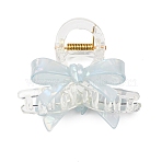 Bowknot PVC Claw Hair Clips, Hair Accessories for Women Girls, Light Blue, 57x72x49.5mm(PHAR-F023-02)