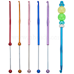 6Pcs 6 Colors 201 Stainless Steel Beadable Crochet Hooks, Mixed Color, 188x3~8mm, 1pc/color(FIND-FG0004-78)
