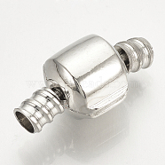 Brass European Style Clasps, Platinum, 19x10x9mm, Hole: 3mm(X-PDLC-Q001-02)