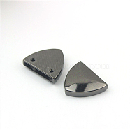 Alloy Bag Zipper Stopper, Bag Zipper Tail Replacement Accessorieas, Triangle, Gunmetal, 2.4x2.7cm, Inner Diameter: 0.75x2.4cm(PURS-PW0001-560B)