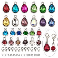 DIY Pendant Making, with Alloy Glass Pendants, 304 Stainless Steel Jump Rings and Alloy Lobster Claw Clasps, Mixed Color, 74x72x17mm(DIY-TA0004-08P)