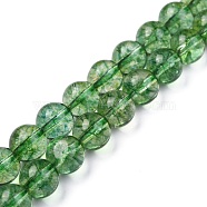 Natural Quartz Crystal Beads Strands, Round, Heated & Dyed, Olive, 8mm, Hole: 1mm, about 23pcs/strand, 7.5 inch(19.05cm)(G-C076-8mm-8-A)