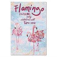 Rectangle Vintage Metal Iron Sign Poster, for Home Wall Decoration, Flamingo Pattern, 300x200x0.5mm(AJEW-WH0157-161)