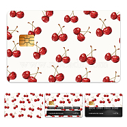 Plastic Waterproof Card Stickers, Self-adhesion Card Skin for Bank Card Decor, Rectangle, Cherry, 140x190mm(STIC-WH0032-100)