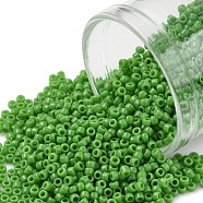 TOHO Round Seed Beads, Japanese Seed Beads, (47) Opaque Mint Green, 15/0, 1.5mm, Hole: 0.7mm, about 3000pcs/10g(X-SEED-TR15-0047)