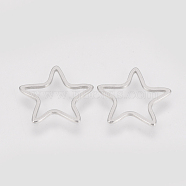 304 Stainless Steel Linking Ring, Star, Stainless Steel Color, 15.5x16.5x0.8mm(STAS-S079-16B)