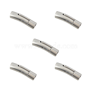304 Stainless Steel Bayonet Clasps, DIY Jewelry Making, Column, Stainless Steel Color, 30x9x8mm, Hole: 6mm, 5sets/box(STAS-UN0001-88C)