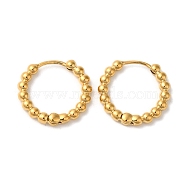 304 Stainless Steel Hoop Earrings, Round, Real 18K Gold Plated, 18.5x20mm(EJEW-M261-01G-04)