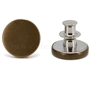 Alloy Button Pins for Jeans, Nautical Buttons, Garment Accessories, Round, Round, 17mm(PURS-PW0009-03L)