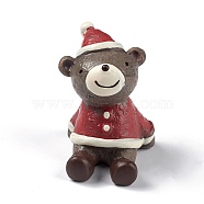 Christmas Theme Resin Display Decorations, for Home Office Tabletop Decoration, Bear, 40x34x44mm(DJEW-R008-01B)