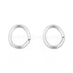 Non-Tarnish 304 Stainless Steel Jump Rings, Open Jump Rings, Oval, Stainless Steel Color, 6x4.5x0.7mm, 21 Gauge, Inner Diameter: 3x4.5mm(STAS-N092-172B-01P)