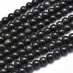 Natural Obsidian Beads Strands, Round, 3.5~4.5mm, Hole: 0.5mm; about 98pcs/strand, 15.55 inches(39.5cm)(G-K305-41-B)