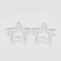 Tarnish Resistant 304 Stainless Steel Linking Ring, Star, Stainless Steel Color, 15.5x16.5x0.8mm(STAS-S079-16B)