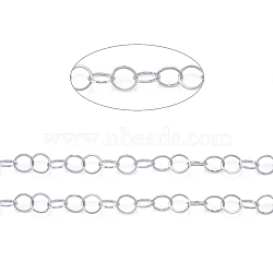 Tarnish Resistant 304 Stainless Steel Rolo Chains, Belcher Chains, Soldered, with Spool, Stainless Steel Color,3.6x0.3mm, about 32.8 Feet(10m)/roll(CHS-F011-05A-P)