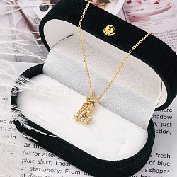 925 Sterling Silver Colorful Cubic Zirconia Constellation Pendant Cable Chain Necklaces for Women, Real 18K Gold Plated, Capricorn, 13.74 inch(34.9cm), pendants: 10.5~17x8.5~15mm.(STER-R009-01G-08)